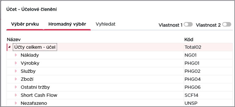 Zobrazení dimenze Účet v dialogu dimenze.png